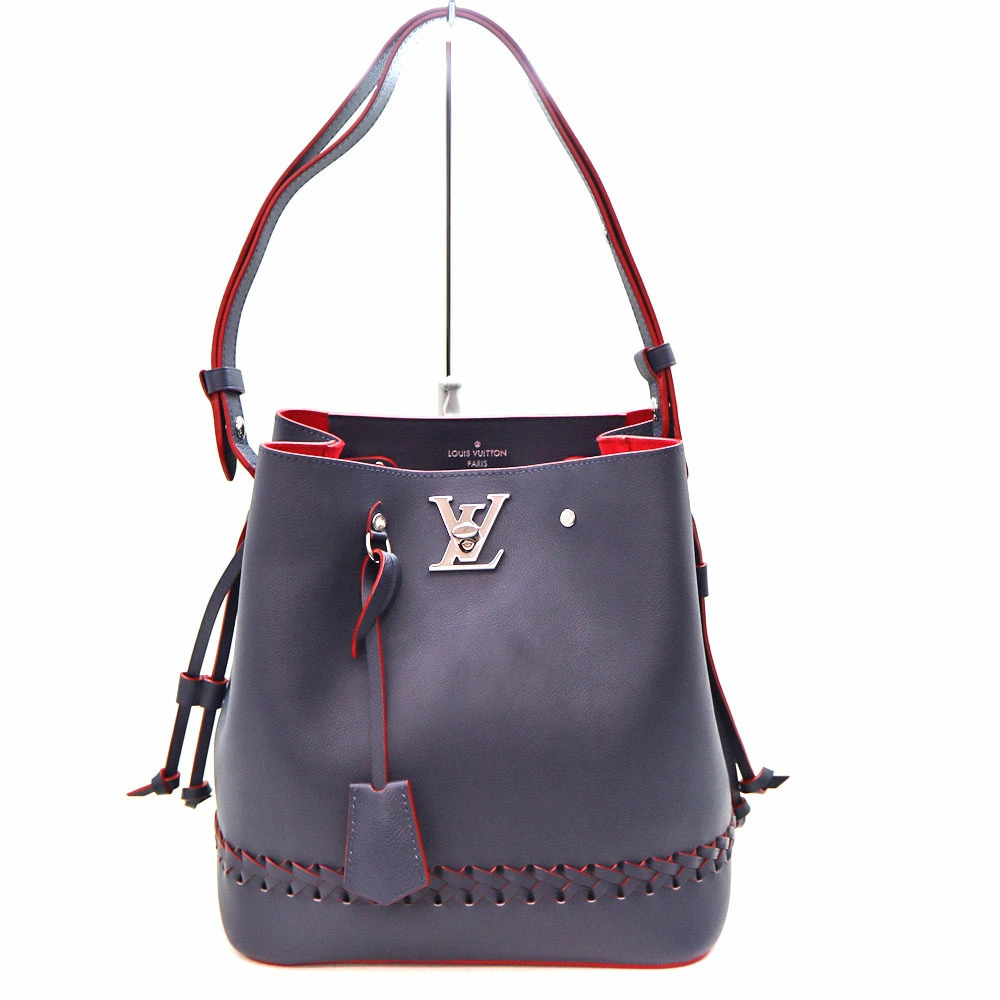 Louis Vuitton Lockme Bucket Calf Leather Navy Blue